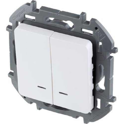 Выключатель с подсветкой без рамки Legrand Inspiria 2-кл. белый картинка